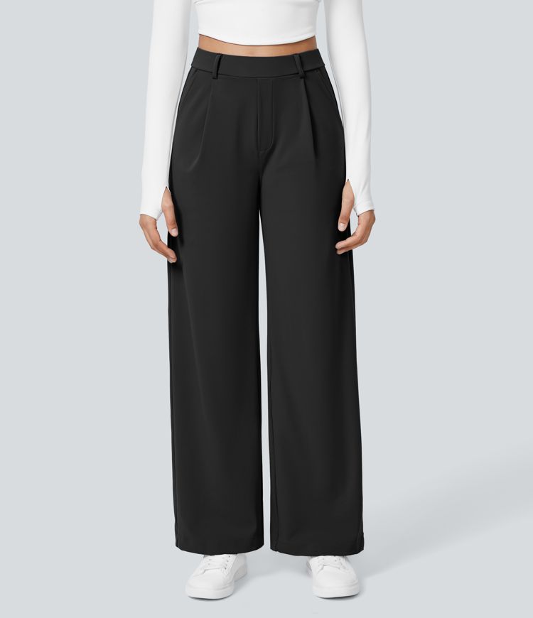 Eva | High-Waisted Straight Leg Trousers