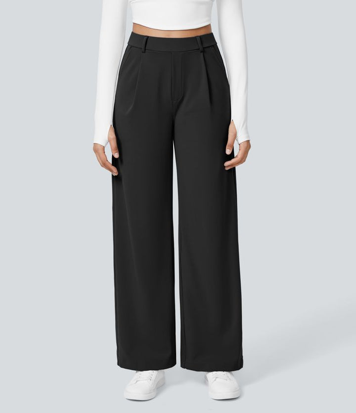Eva | High-Waisted Straight Leg Trousers