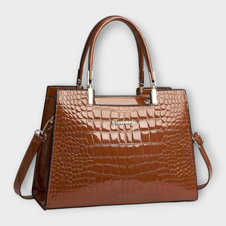 Lucia | Glossy Crocodile Pattern Handbag