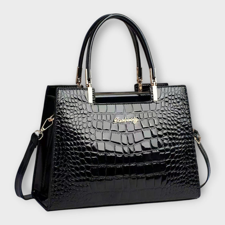 Lucia | Glossy Crocodile Pattern Handbag