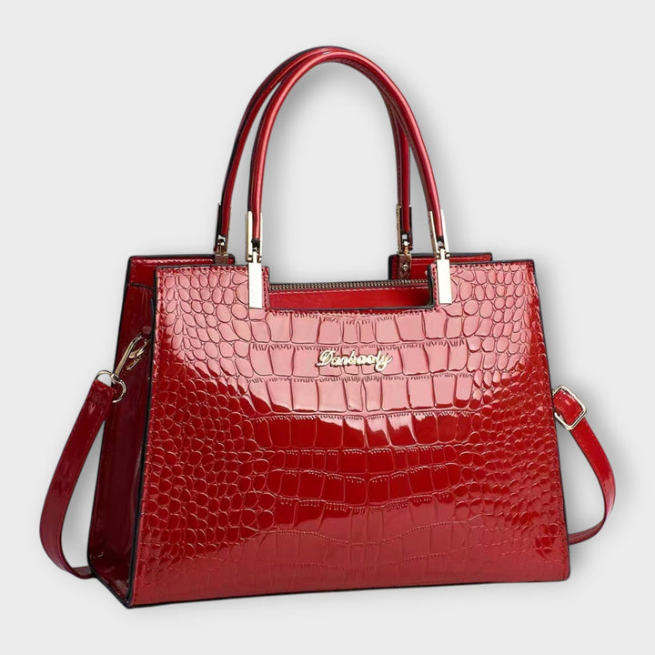 Lucia | Glossy Crocodile Pattern Handbag