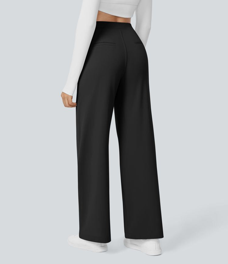 Eva | High-Waisted Straight Leg Trousers