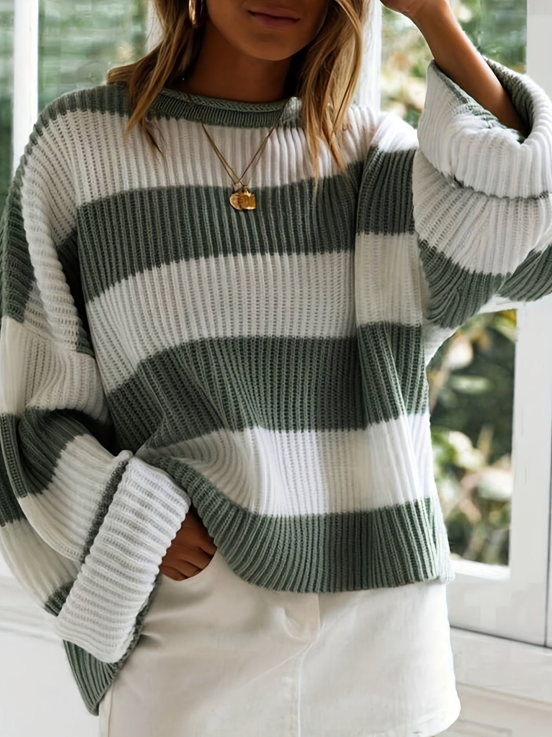 Sophia | Striped Round Neck Jumpe