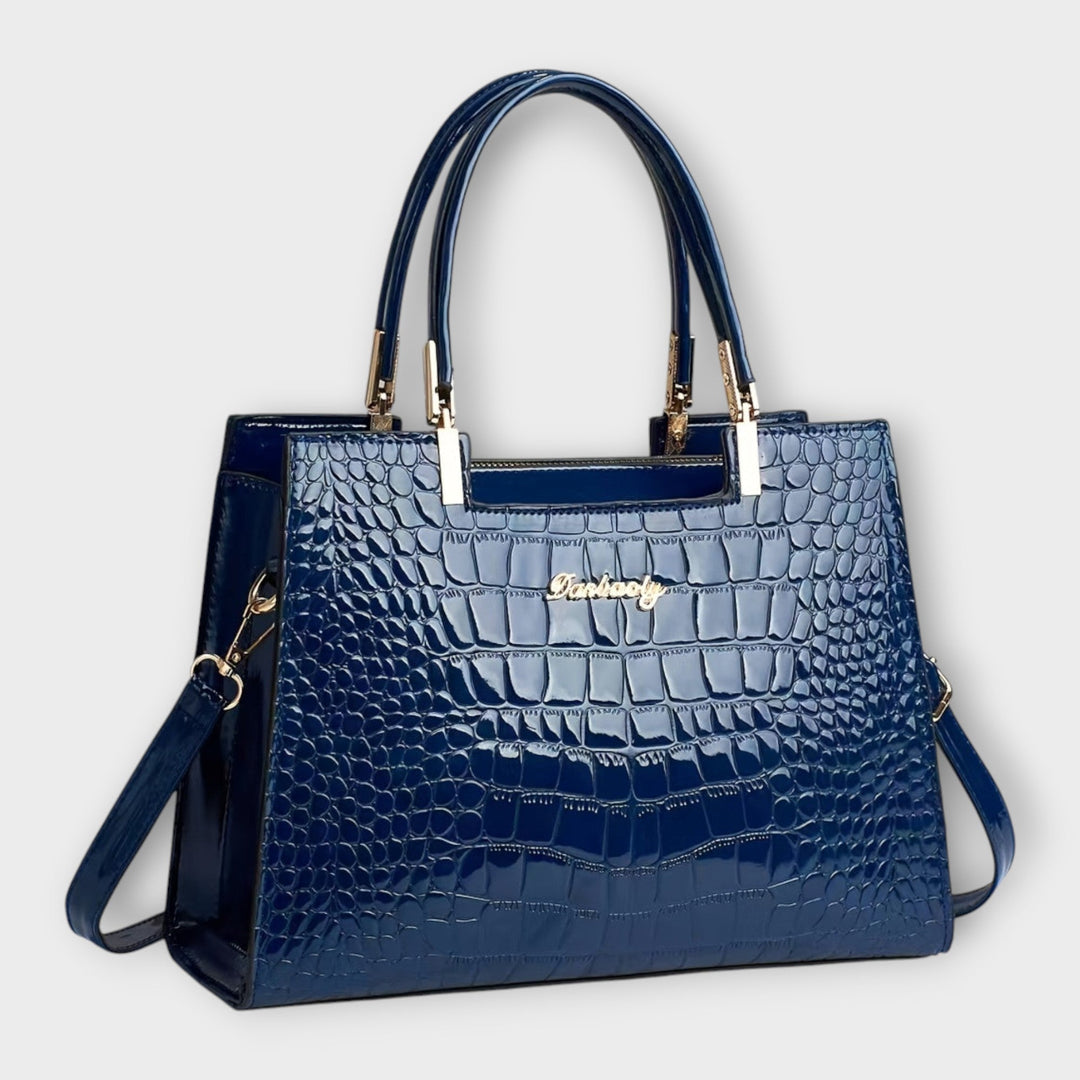 Lucia | Glossy Crocodile Pattern Handbag