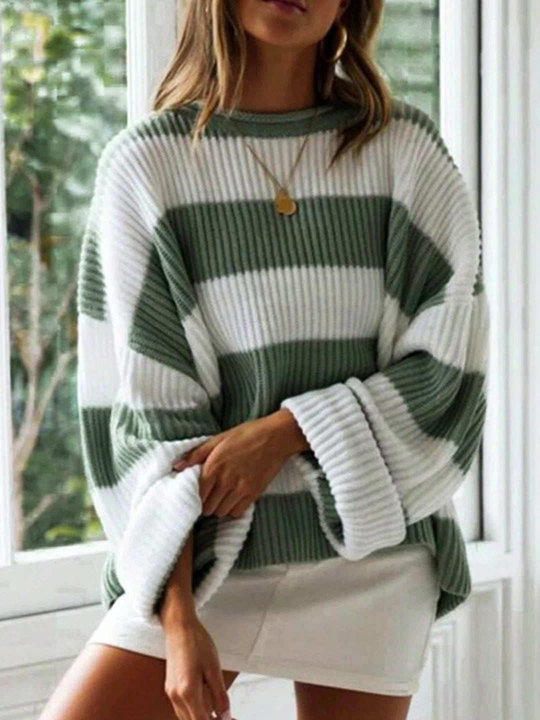 Sophia | Striped Round Neck Jumpe