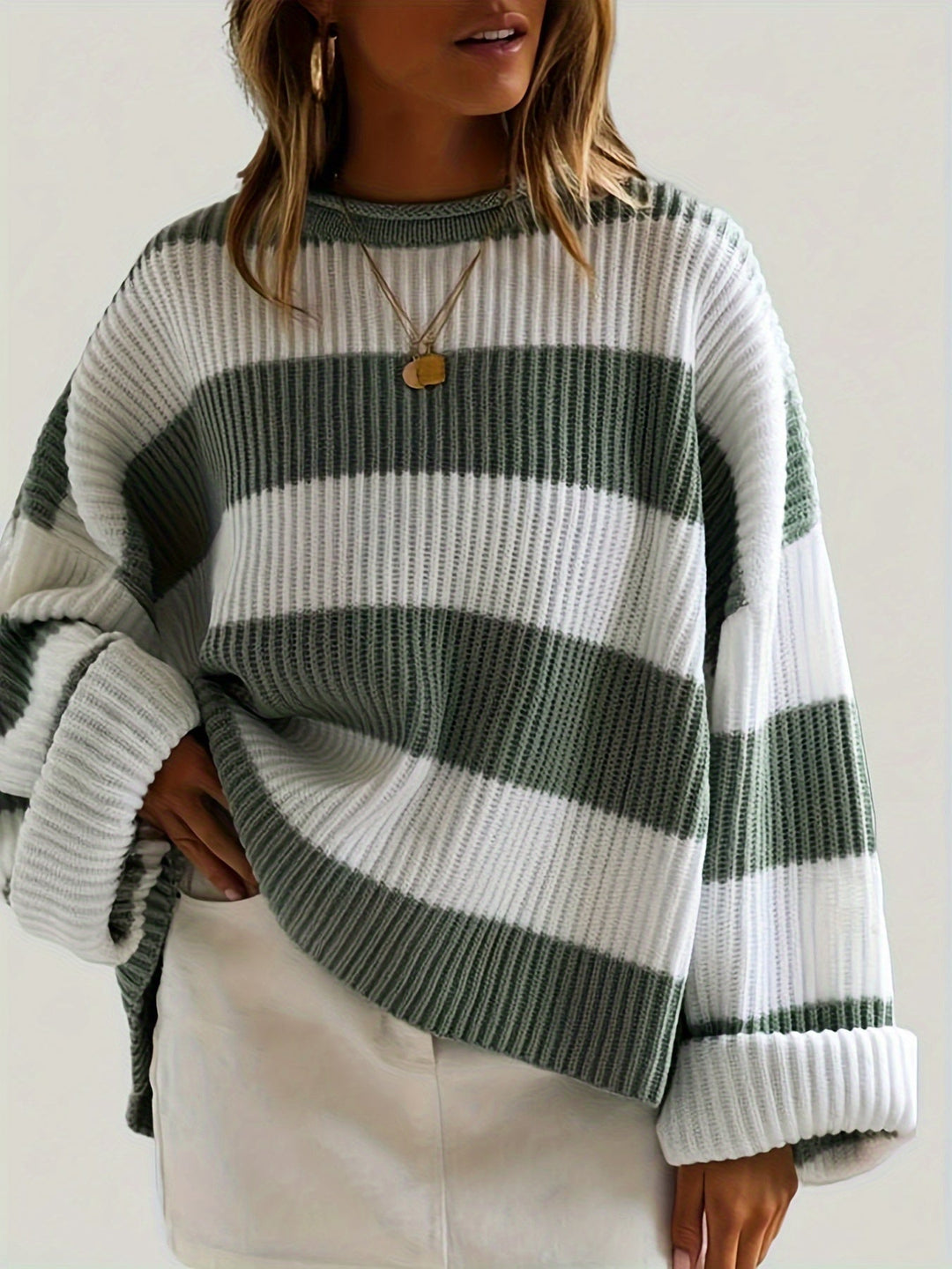 Sophia | Striped Round Neck Jumpe