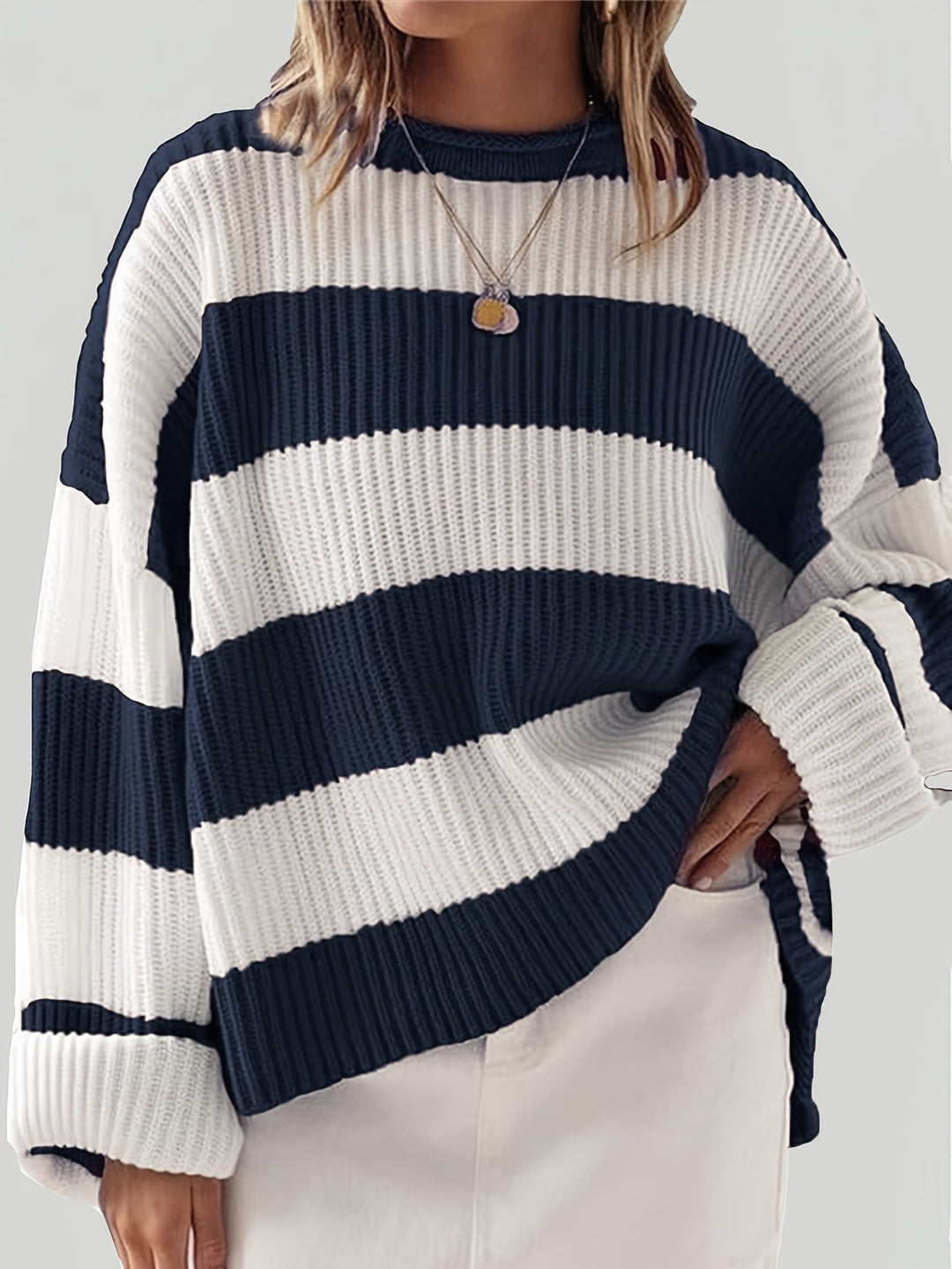 Sophia | Striped Round Neck Jumpe