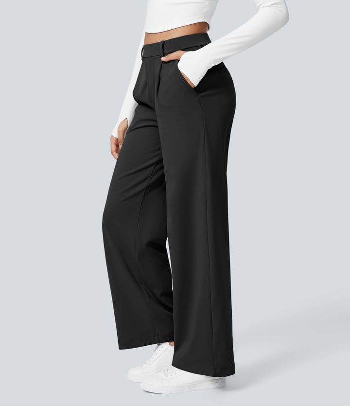 Eva | High-Waisted Straight Leg Trousers