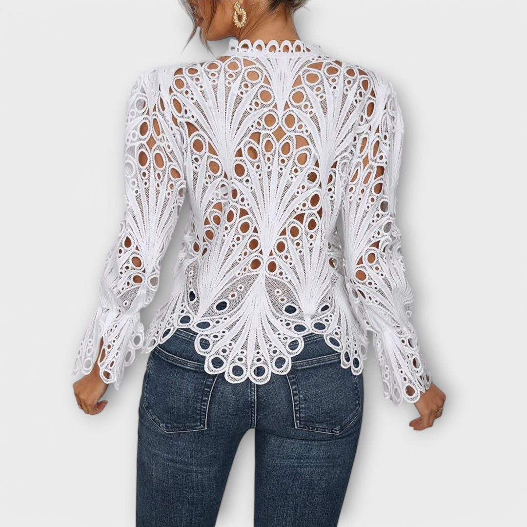 Amelia | Artistic Openwork Knit Top