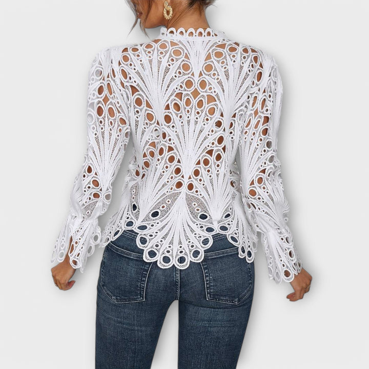 Amelia | Artistic Openwork Knit Top