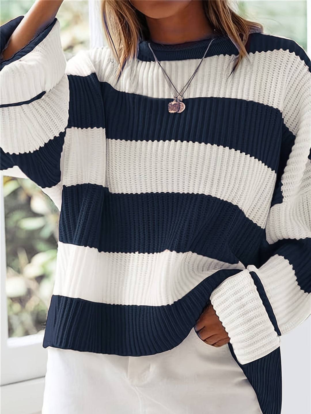 Sophia | Striped Round Neck Jumpe