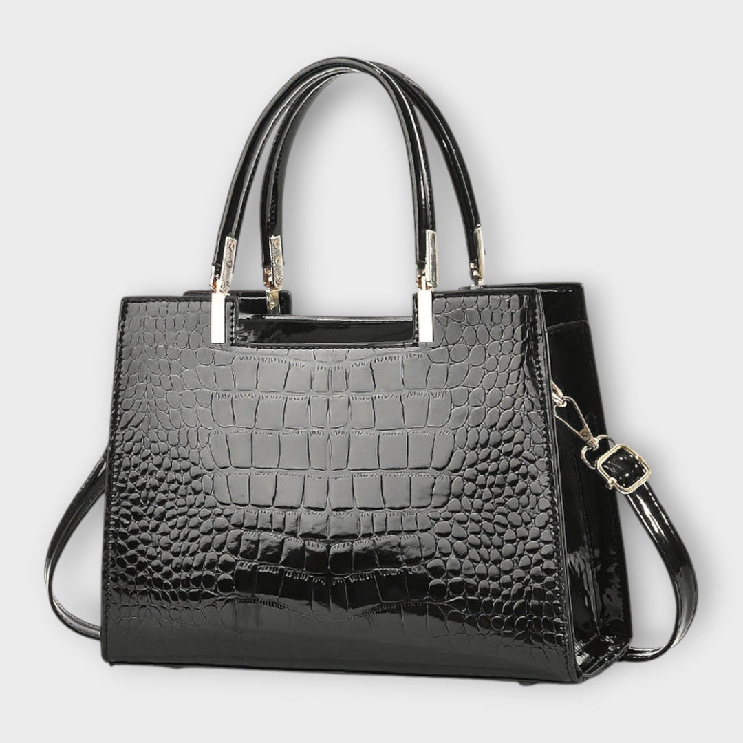 Lucia | Glossy Crocodile Pattern Handbag