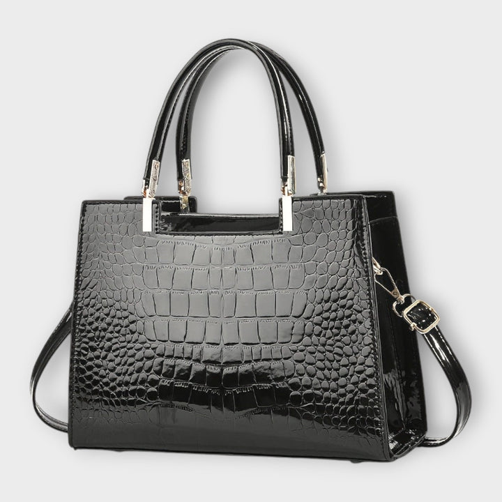 Lucia | Glossy Crocodile Pattern Handbag