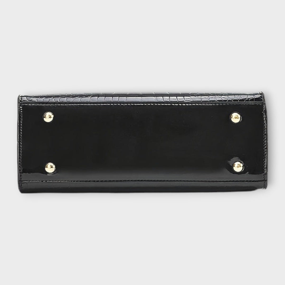 Lucia | Glossy Crocodile Pattern Handbag