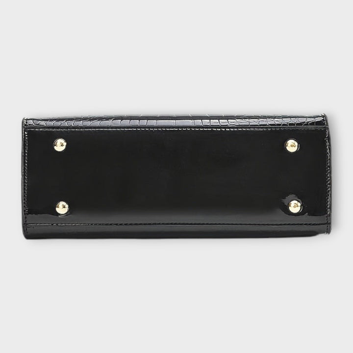 Lucia | Glossy Crocodile Pattern Handbag