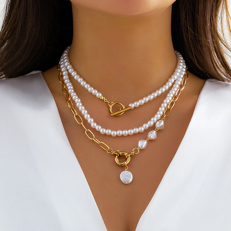 Marcelline | Vintage Pearl Multi-Layer Necklace