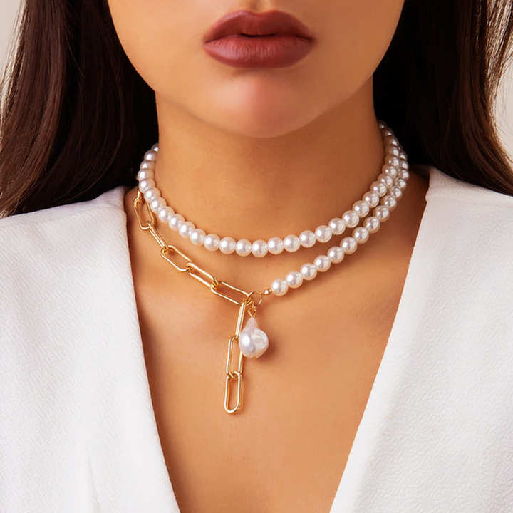 Marcelline | Vintage Pearl Multi-Layer Necklace