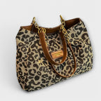 Leona | Bolso Tote de Lona con Estampado de Leopardo