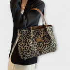 Leona | Bolso Tote de Lona con Estampado de Leopardo