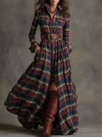 Martina | Vestido Maxi de Estilo Étnico Retro