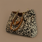 Leona | Bolso Tote de Lona con Estampado de Leopardo