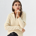 Violet | Suéter Casual con Media Cremallera