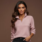 Laura | Suéter de Punto con Escote en V y Cremallera