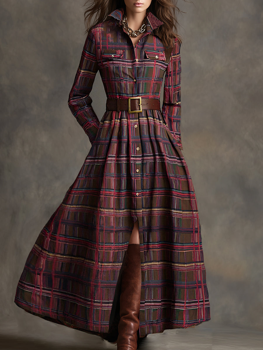 Martina | Vestido Maxi de Estilo Étnico Retro