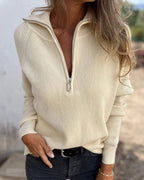 Violet | Suéter Casual con Media Cremallera