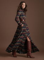 Martina | Vestido Maxi de Estilo Étnico Retro