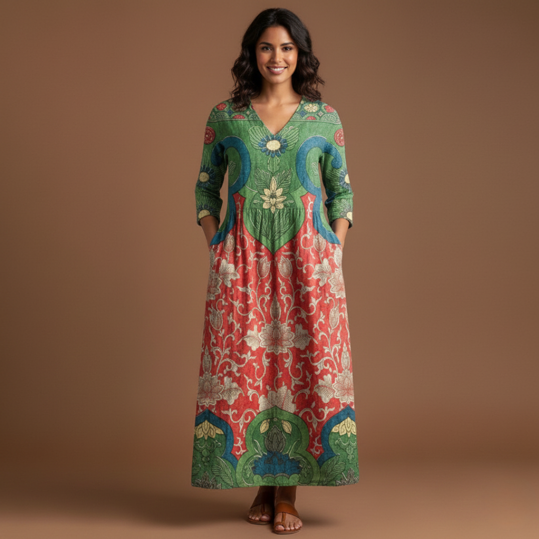 Isabella | Vestido Maxi Floral Vintage