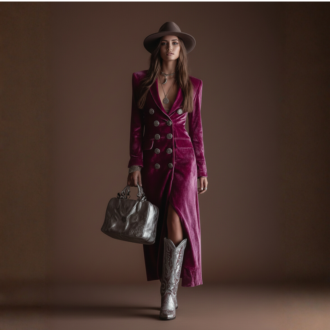 Vera | Vestido Maxi Blazer de Terciopelo