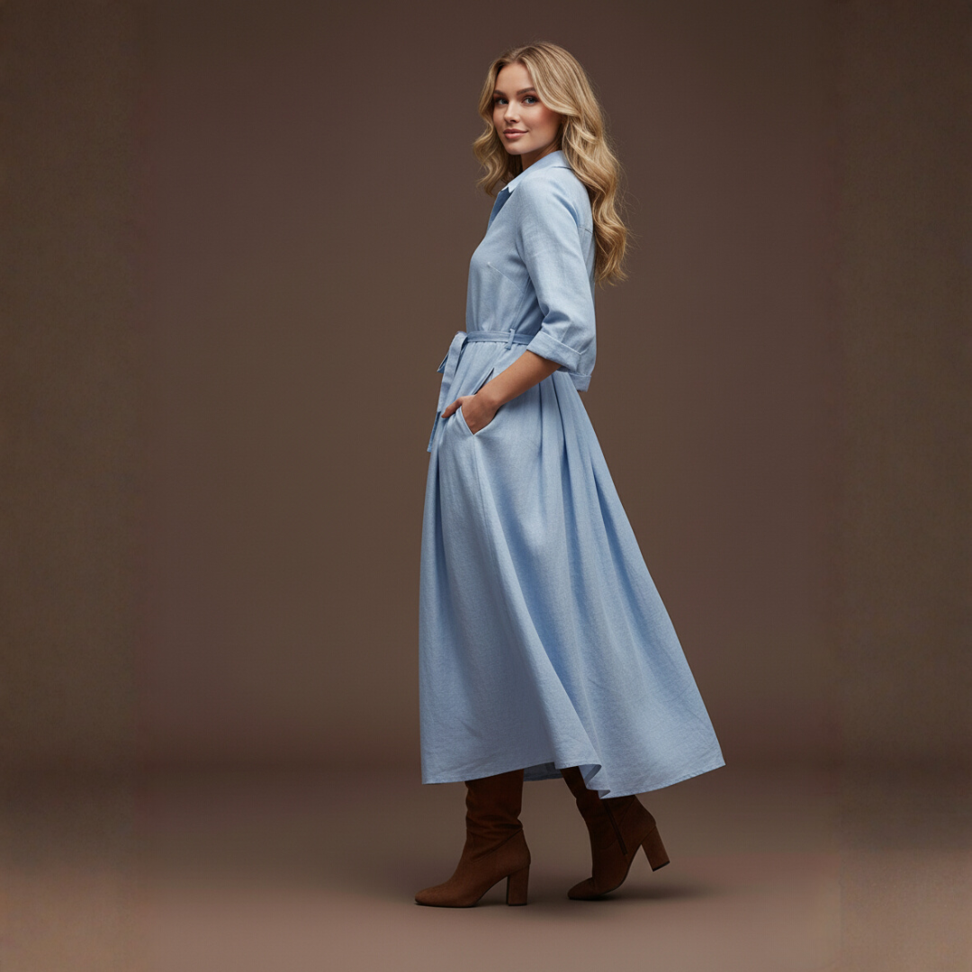 Suzete | Vestido Elegante de Manga Corta