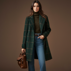 Fiona | Abrigo Clásico de Invierno a Cuadros