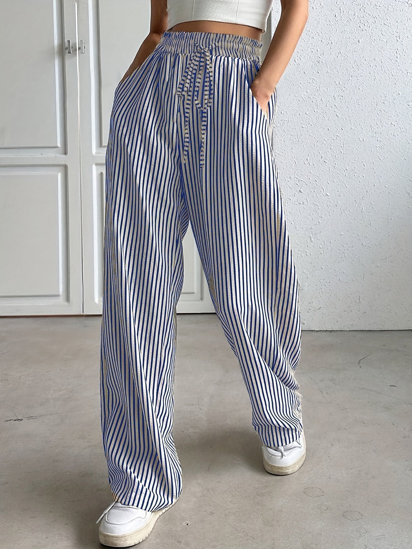 Sienna | Pantalones de Pierna Ancha con Rayas