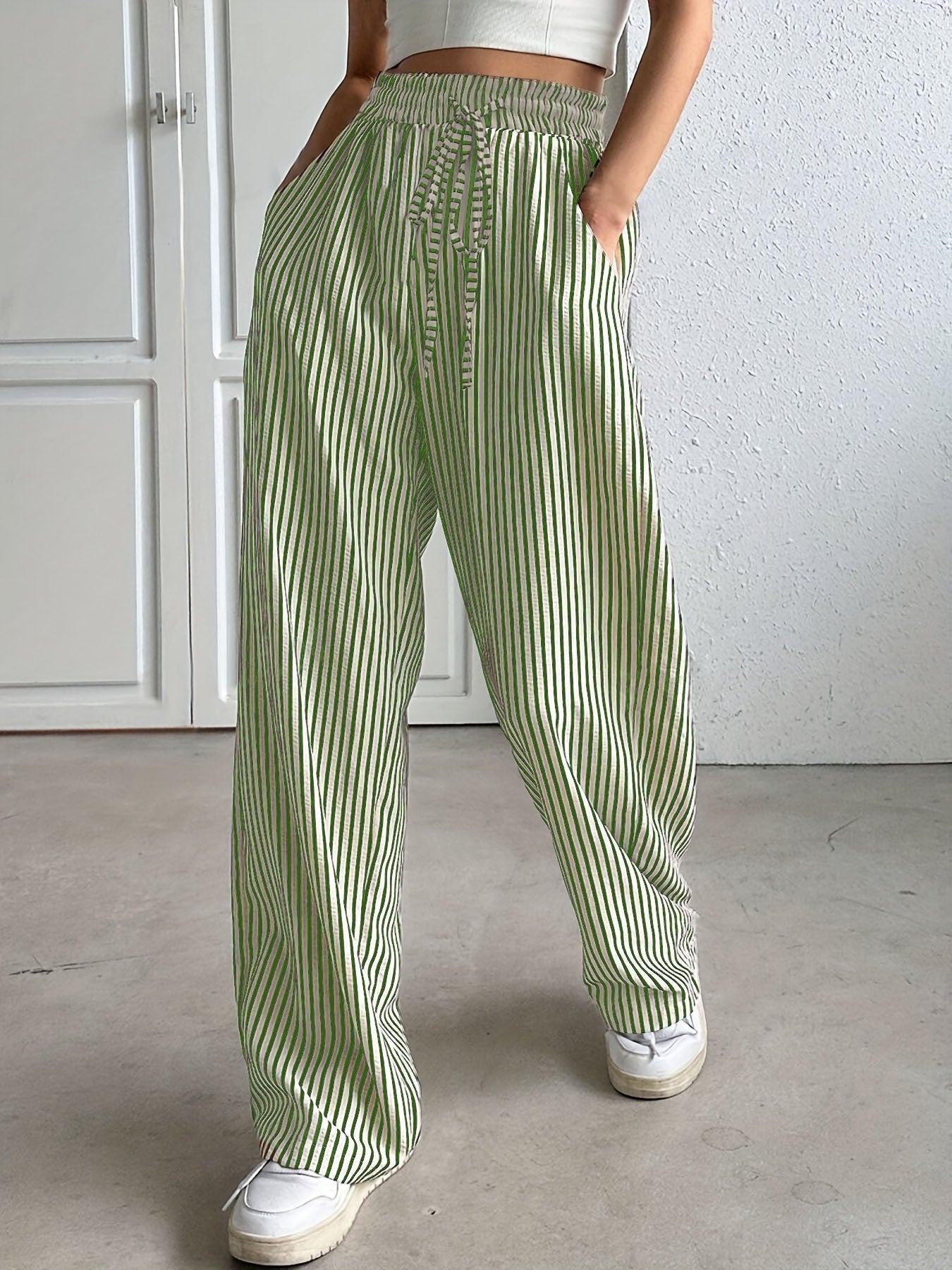 Sienna | Pantalones de Pierna Ancha con Rayas