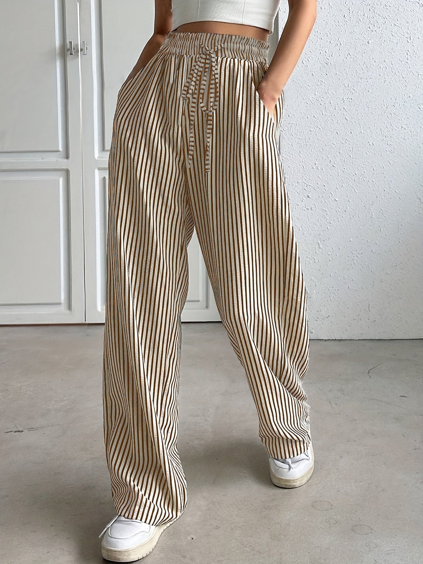 Sienna | Pantalones de Pierna Ancha con Rayas