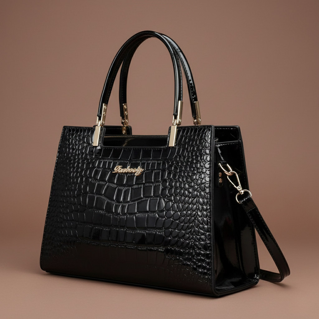 Lucia | Bolso con Patrón de Cocodrilo Brillante