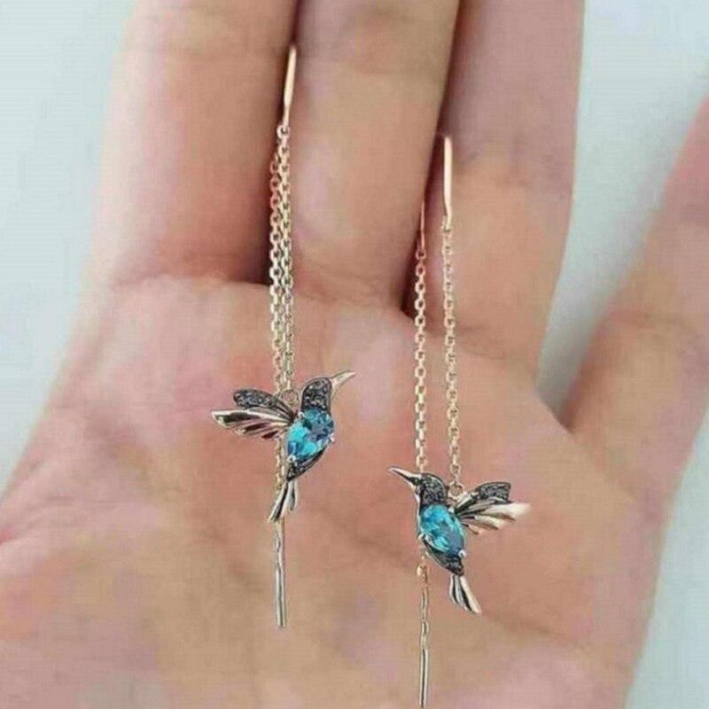 Seraphine | Hummingbird Earrings with Enamel and Zirconia