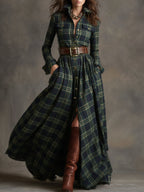 Martina | Vestido Maxi de Estilo Étnico Retro