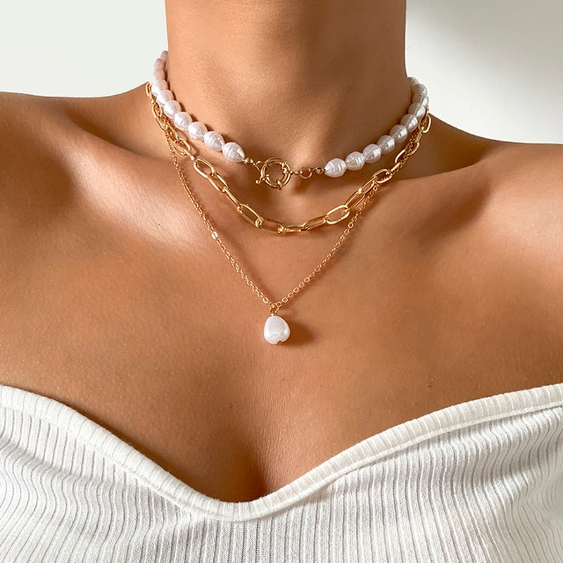 Marcelline | Vintage Pearl Multi-Layer Necklace